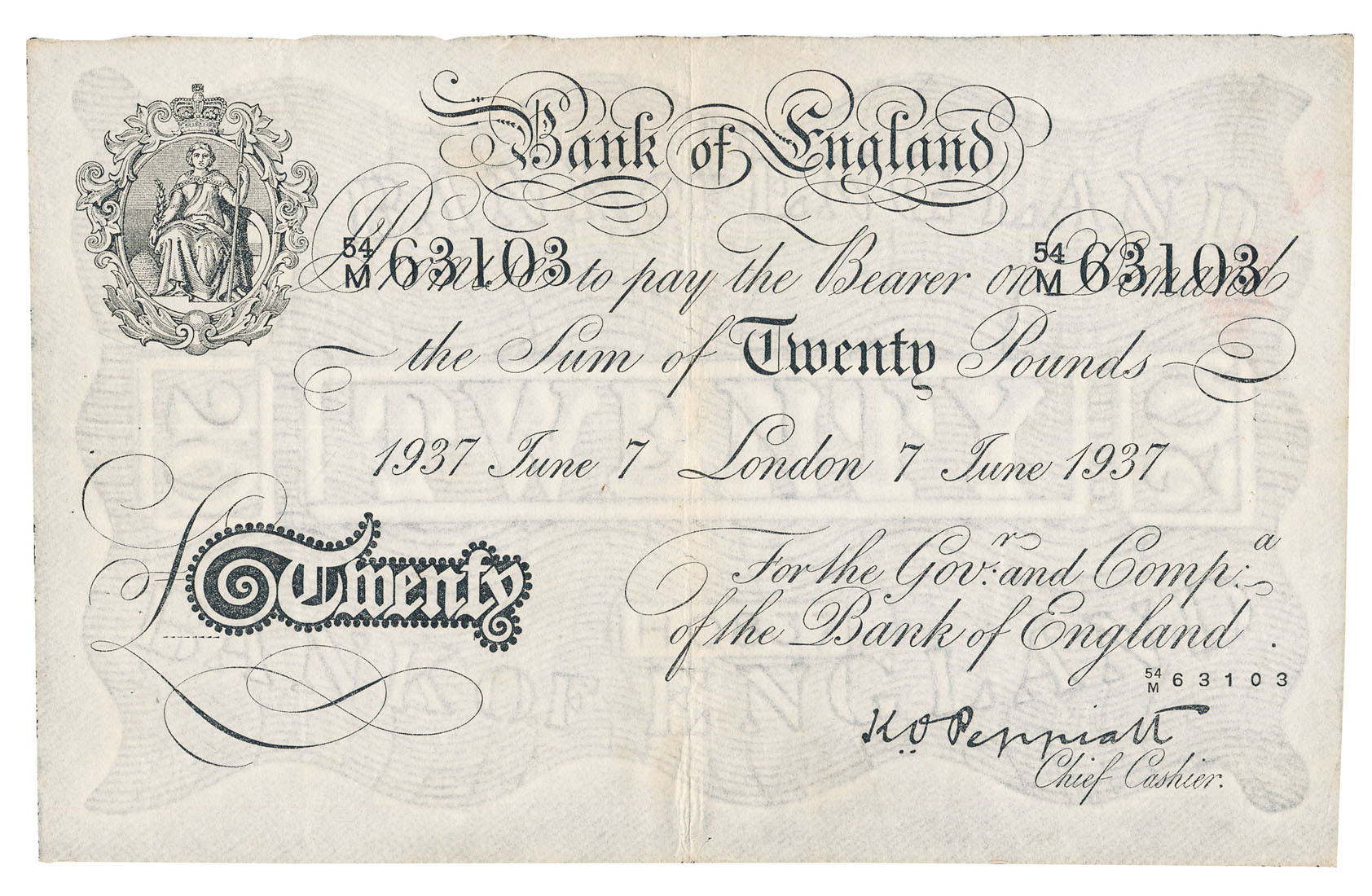 Wielka Brytania, Anglia 20 funtów 1934